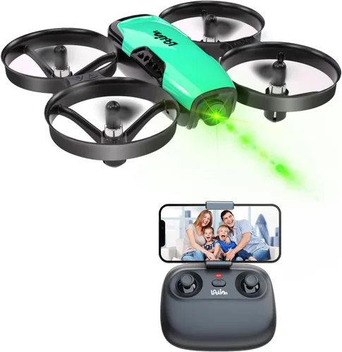 Loolinn | Dron para niños de 8 años o más, regalo con cámara, mini dron, cuadricóptero con control remoto con cámara ajustable de 90°, seguro para