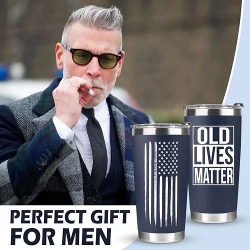 Miniatura 2 de VIWIS Regalos de cumpleaños para hombres, papá, él, abuelo – Divertido vaso de jubilación de 20 onzas, azul marino (VIWIS-TUMB15)