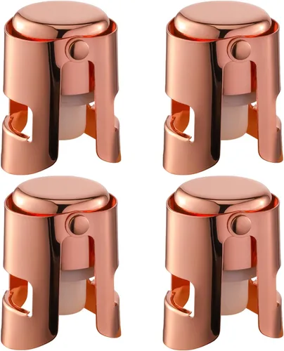 Miniatura 19 de Tapones de champán con protector de champán de acero inoxidable con silicona de grado alimenticio a prueba de fugas que se mantienen frescos, Negro