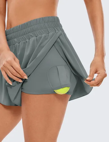 Miniatura 14 de CRZ YOGA Pantalones cortos de correr 2 en 1 para mujer, cintura alta, secado rápido, para atletismo, gimnasio, descanso, entrenamiento, lindas