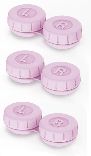 Vastsoon 3 piezas de accesorios de limpieza de lentes de contacto, reemplazo portátil de la funda para lentes de contacto (rosa)