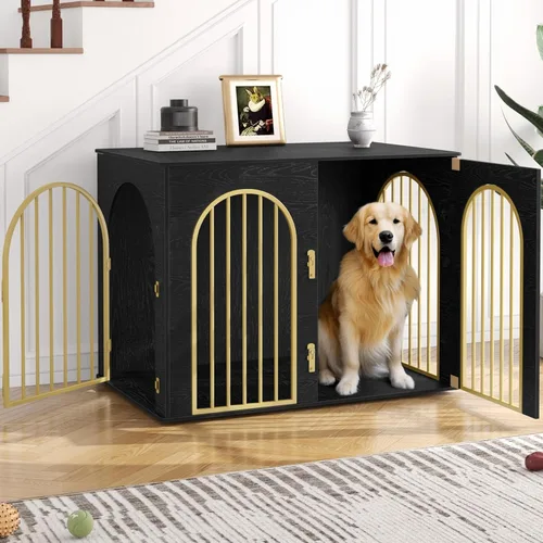 Miniatura 23 de Hzuaneri - Muebles de madera para perros de 26.8 pulgadas, jaula de interior para perros pequeños, jaulas resistentes decorativas para mascotas