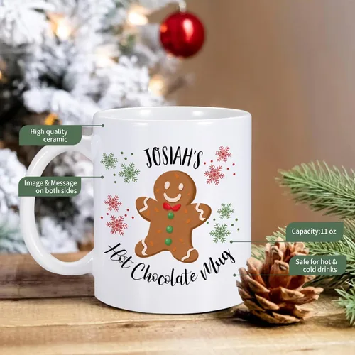 Miniatura 4 de Regalo de Navidad para niños, tazas de café de Navidad con nombre personalizado, taza de chocolate caliente para niños, taza de cacao de chocolate