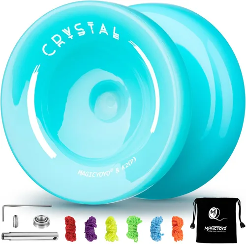 Miniatura 21 de MAGICYOYO Yo Yo de Cristal Profesional K2, Yoyo Responsivo para Niños de 8-12, Yo-yo de Plástico con Giro de Dedo para Trucos con Rodamiento No