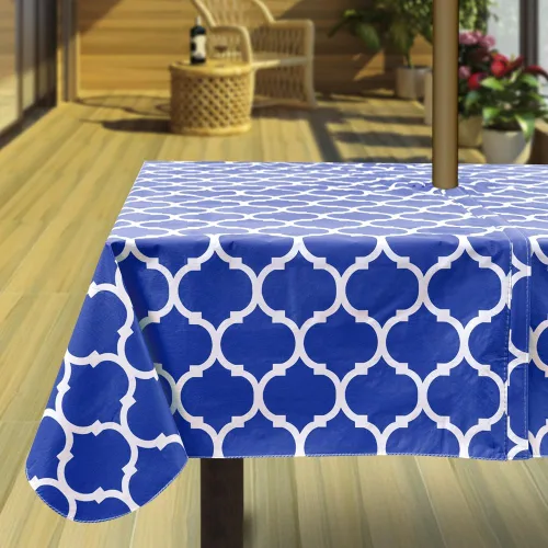 Miniatura 24 de Hipinger Vinyl Round Fitted Tablecloth with Zipper and Umbrella Hole, Outdoor Oil Waterproof Stain Resisteant PVC Table Cover 40-44 Inch, Black
