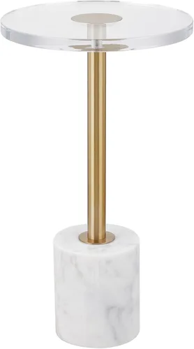 Miniatura 9 de Mesa auxiliar de acrílico para muebles, mesa auxiliar redonda pequeña transparente para sala de estar, dormitorio, oficina, mesita de noche moderna