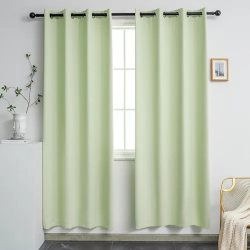 Miniatura 73 de YGO - Cortinas verdes de 183 cm de ancho por 213 cm de largo para dormitorio - Cortinas opacas con ojales en la parte superior, extra anchas