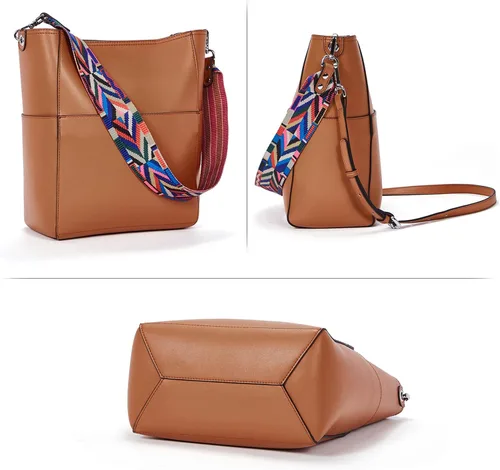 Miniatura 5 de BROMEN - Bolsa de mano de cuero para mujer bolso de hombro bolso bandolera
