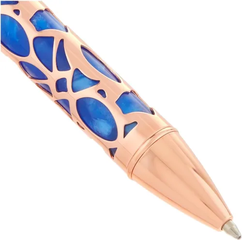 Miniatura 3 de Conklin Bolígrafo Endura Deco Crest en azul con detalles de oro rosa, elegante instrumento de escritura por Conklin Pen Company
