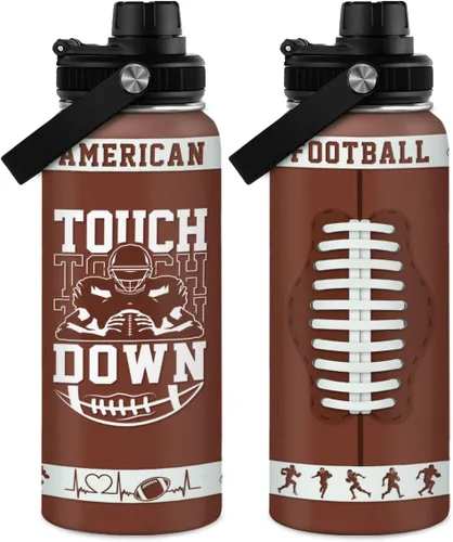 Miniatura 16 de Botella de agua de béisbol – Botellas deportivas aisladas de acero inoxidable de 32 onzas con tapa – Hombres amantes del béisbol jugador aficionado