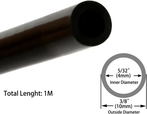 Miniatura 34 de Tubo de silicona de 1/4" ID, JoyTube - Tubo de silicona negra de grado alimenticio de 1/4" ID x 3/8" OD de 10 pies, manguera de silicona pura