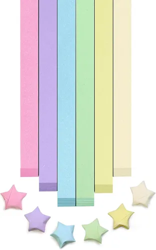 Miniatura 25 de FoDau770 Tiras de papel de estrella de color sólido, 1080 hojas de papel de estrella de origami para manualidades, regalo, proyecto de bricolaje, 10
