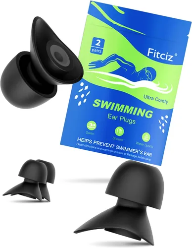 Miniatura 12 de Tapones para los oídos de natación para adultos, 2 pares de tapones impermeables para los oídos para nadadores, hombres, mujeres, lavables