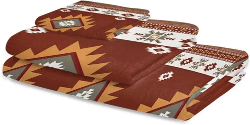 Miniatura 2 de Juego de 3 toallas de baño del suroeste, toallas de baño occidentales, suaves y absorbentes, decoración del suroeste para toallas de baño, juego