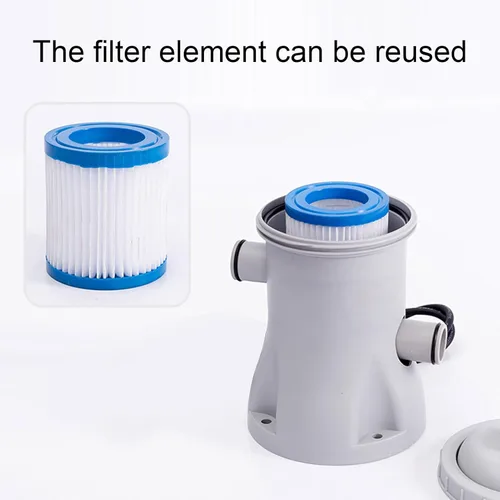 Miniatura 9 de Sistema eléctrico de bomba de filtro de piscina, bomba de filtro de agua reutilizable de bajo ruido con accesorios para bombas de piscina, cartucho