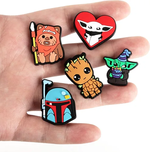 Miniatura 2 de 20 dijes de estrella para zapatos para zuecos y sandalias, accesorios de zapatos para niños y hombres, regalos de fiesta, Cloruro de polivinilo