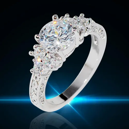 Miniatura 2 de Anillos de joyería para adolescentes y niñas, piedras preciosas de plata natural de lujo, piedra natal de la corte, novia, compromiso, boda, fiesta
