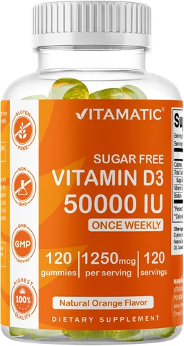 Miniatura 11 de Vitamatic Gomitas de Vitamina D3 sin Azúcar - 120 Gomitas a Base de Pectina - Gran Sabor - Huesos Saludables, Estado de Ánimo y Función del Sistema