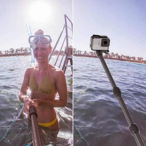 Miniatura 5 de Smatree Barra flotante desmontable extensible de fibra de carbono compatible con GoPro Hero 13/12/11/10/9/8/7/6/5/4/3 Plus/3/sesión/GoPro MAX/AKASO