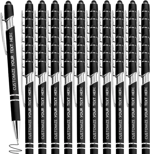Miniatura 11 de Bolígrafos personalizados con lápiz óptico y grabado gratis, bolígrafos personalizados para negocios, graduación, aniversarios (hasta 500 unidades)