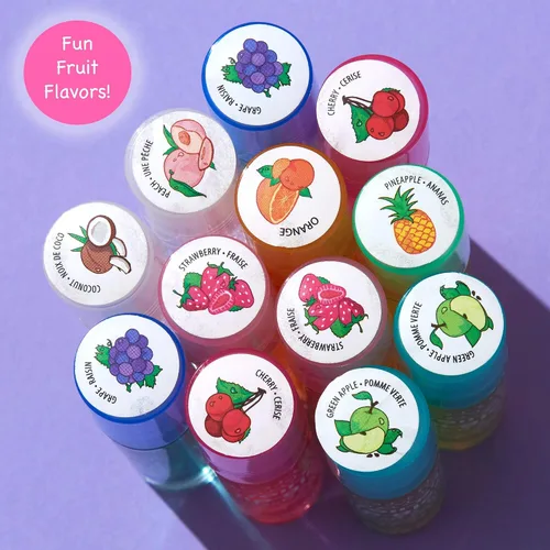 Miniatura 7 de Expressions girl Juego de brillo labial enrollable de 12 piezas con estuche de transporte, maquillaje de labios brillante para niños y adolescentes