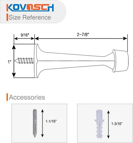 Miniatura 3 de Paquete de 10 topes rígidos sólidos para puerta, protectores de pared resistentes con puntas de goma suave, níquel satinado