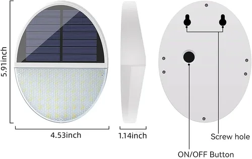 Miniatura 8 de Luz solar al aire libre, luz de inducción automática para microondas, sin cableado IP65, luz de pared impermeable, funciona con energía solar