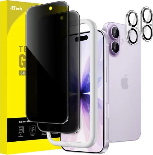 Miniatura 32 de JETech - Protector de pantalla de privacidad para iPhone 17 Pro de 6,3 pulgadas con protector de lente de cámara, película de vidrio templado