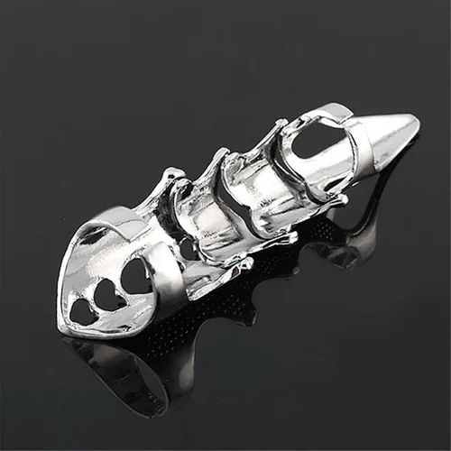 Miniatura 5 de Juego de 2 4 anillos punk de armadura completa para nudillos y garra, góticos, ajustable, con bisagras, para mujeres, hombres, niñas, niños