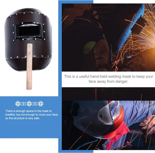 Miniatura 8 de Angoily Máscaras de soldadura de mano, casco de trabajo, escudo de soldadura con asa, herramienta de protección de seguridad facial para lugares