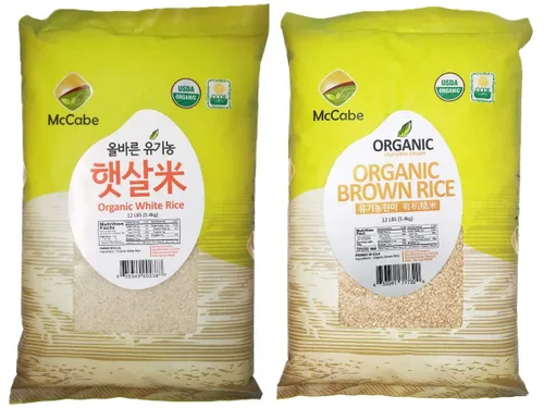 Miniatura 9 de McCabe Paquete de arroz orgánico de 12 libras (1 arroz blanco + 1 arroz integral y arroz dulce integral mezclado, 7030), certificado orgánico por