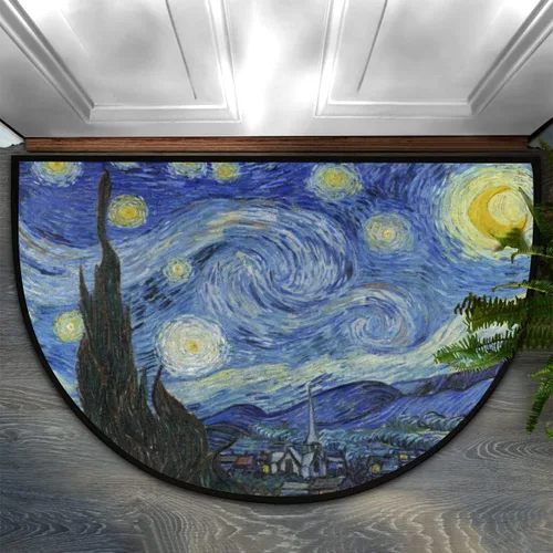 Miniatura 10 de Tapete semicircular de color rojo con girasol, antideslizante, de bienvenida para interiores, semicírculo, lavable, para baño, cocina, exterior