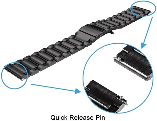 Miniatura 6 de Banda de reloj clásica de metal de acero inoxidable para Huami Amazfit GTS 4 mini 4 3 2 2e 2 Mini/GTR 1.654 in/Bip 3 pro/Bip U pro/Bip S/Bip Lite