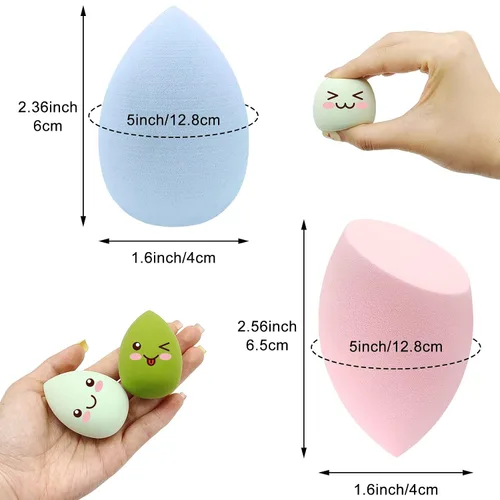 Miniatura 2 de 12 piezas de set de esponjas de maquillaje profesional, sin látex, suaves y perfectas para aplicar polvo, esponjas multicolores para mezclar 12