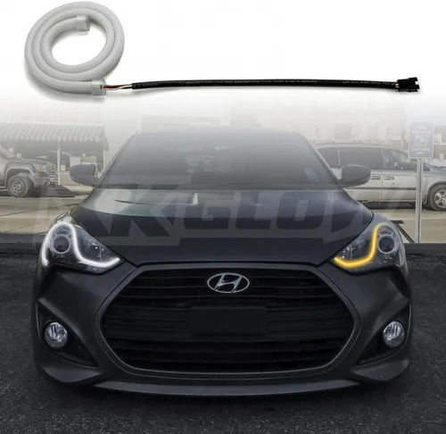 Miniatura 4 de Señal de giro secuencial LED, para cambio de sentido, 2 unidades, señal de giro DRL para faros delanteros, focos personalizados para faros delanteros