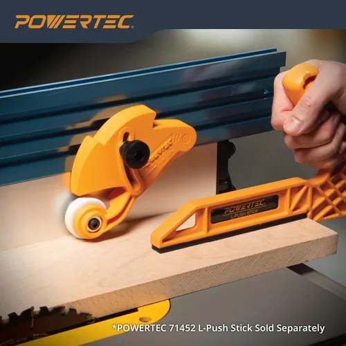 Miniatura 5 de POWERTEC Guía de Material con Rodillos Ajustable, Herramienta Alimentadora de Material con Rodamiento Unidireccional – Reduce el Retroceso y Aumenta