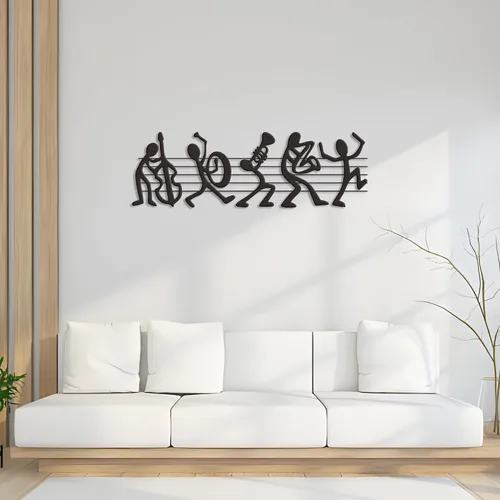 Miniatura 5 de Aimery Decoración de pared musical – Esculturas de banda de música y notas musicales – Soporte de pared para sala de estar, dormitorio – Regalo