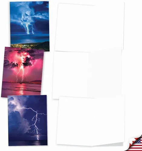 Miniatura 4 de The Best Card Company - Caja de 10 tarjetas para todas las ocasiones en blanco (4 x 5.12 pulgadas) - Tarjetas de paisaje escénico surtidas - Bolts