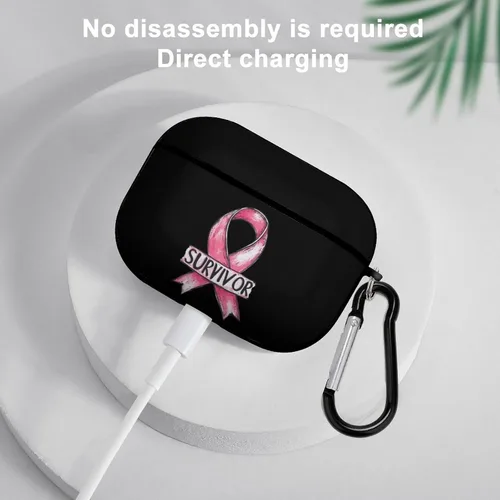 Miniatura 5 de Breast Cancer Survivor Hard Case Compatible with AirPods Pro 2nd / 1st Generation Cover with Keychain