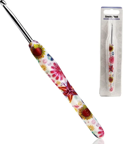 Miniatura 9 de Gancho de Crochet de 2.25mm, Mango Ergonómico para Manos con Artritis, Agujas de Tejer Extra Largas de Goma Suave para Principiantes y Tejido