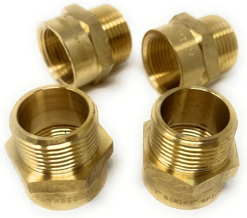Miniatura 33 de Adaptador de latón sin plomo Cascada, rosca G británica BSPP macho a NPT hembra (1" x 1" (1 pieza))