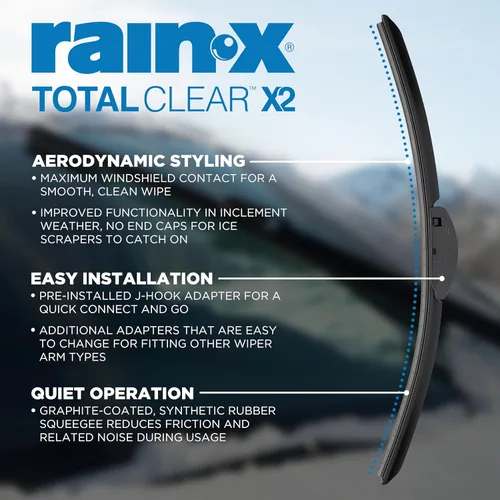 Miniatura 3 de Rain-X 810337 Total Clear Beam - Limpiaparabrisas de 20 pulgadas (x2) para todo tipo de clima, con escobilla de goma para limpieza suave