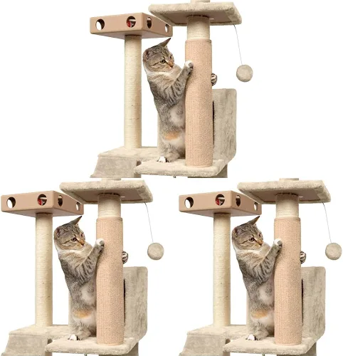Miniatura 10 de Furhaven Funda para poste rascador envolvente para gatos de interior, se adapta a postes de hasta 3.5 pulgadas de diámetro, duradera y menos