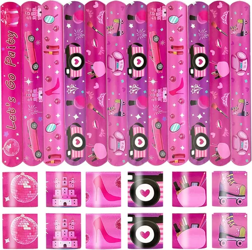 Miniatura 8 de CZWXOXO 24 Piezas Decoraciones de Fiesta de Coches de Carreras Favores Pulsera de Carreras Pulseras de Carreras Pulseras de Palmada a Cuadros