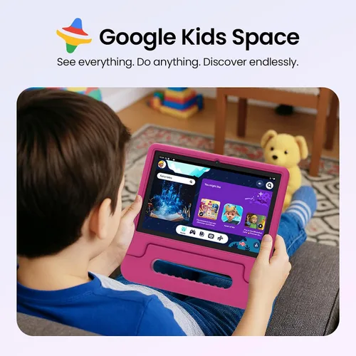 Miniatura 3 de ApoloSignage 2025 Android 15 Tablet para niños, pantalla HD de 10 pulgadas, procesador Octa-Core, 8 GB RAM, 64 GB ROM (expandible a 1 TB), con Rosa