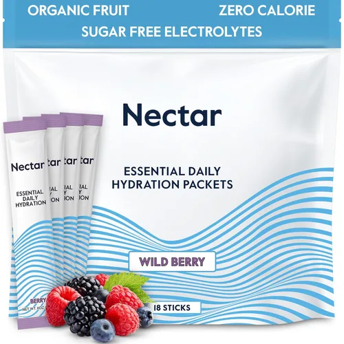 Miniatura 16 de Nectar - Sobres de hidratación - Sobres de polvo de electrolitos - Sin azúcar ni calorías - Polvo de electrolitos líquidos de frutas orgánicas