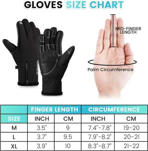 Miniatura 7 de Trifabricy -Guantes de esquí de invierno de 10 para hombres y mujeres, guantes térmicos de nieve impermeables multicapa para clima frío, guantes