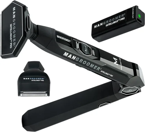 MANGROOMER - INTELLIMAX PRO - Nueva afeitadora para la espalda con 2 cabezales flexibles con amortiguador de choque, bisagra resistente, mango de