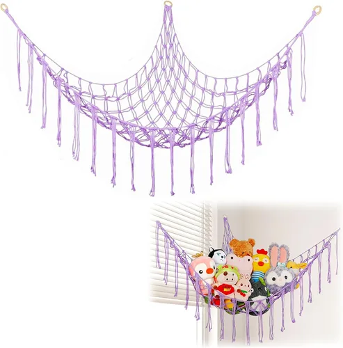 Hamaca de red de animales de peluche para juguetes de peluche, red de peluche para decoración de habitación de niños, almacenamiento de animales de