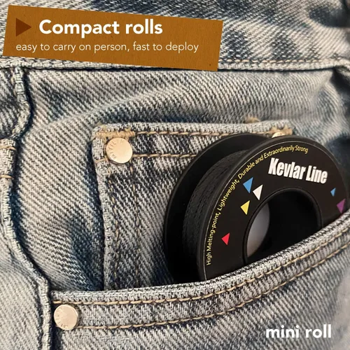 Miniatura 6 de EMMAKITES Cuerda trenzada 100% kevlar, hilo para tensión para actividades en exteriores, tácticas y de supervivencia y para otros fines